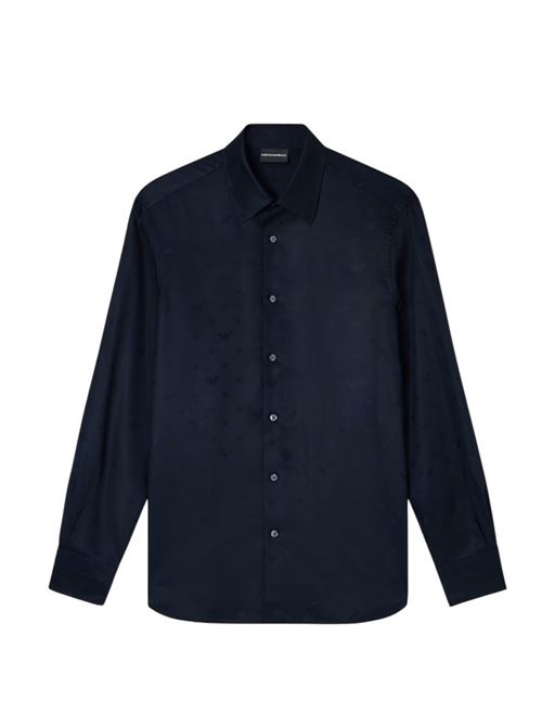 Lyocell jacquard shirt with all-over eagles Emporio Armani | EM001537 AF15074.FB322